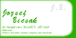 jozsef bicsak business card